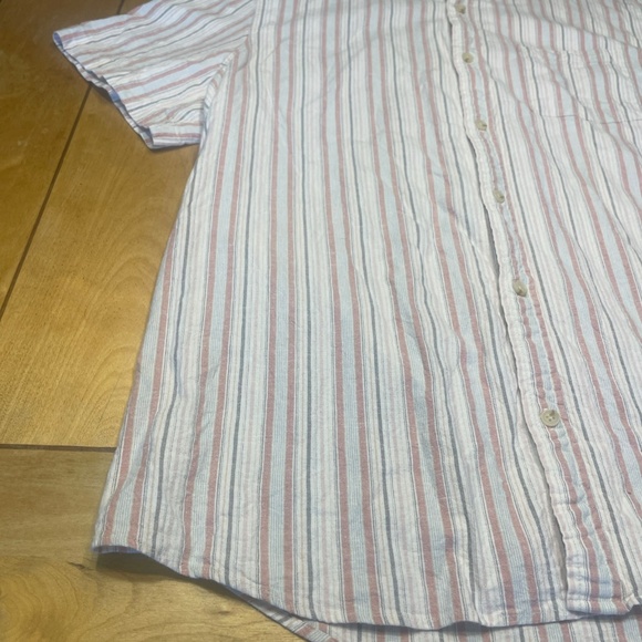 Marine Layer XL Striped Button Up Shirt One Pocket Short Sleeve - Picture 2 of 16